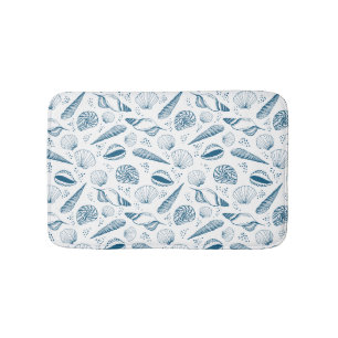 Schelpen Blauw Witte strand Badmat