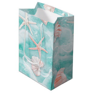 Schelpen en Oceaangolven Patroon (1) Medium Cadeauzakje