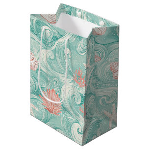 Schelpen en Oceaangolven Patroon (3) Medium Cadeauzakje