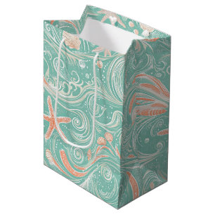 Schelpen en Oceaangolven Patroon (4) Medium Cadeauzakje
