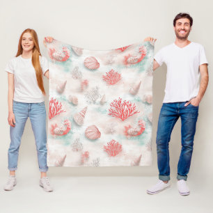 Schelpen en Oceaangolven Patroon (7) Fleece Deken