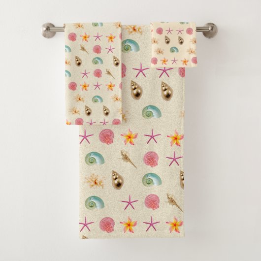 Schelpen en Plumeria Bad Handdoek (Insitu)