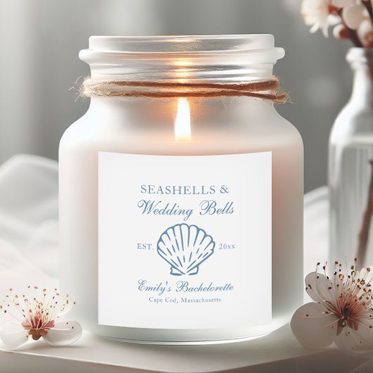 Schelpen en Trouwbellen Bachelorette-feestje Vierkante Sticker