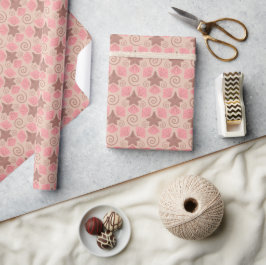Schelpen en zeesterren patroon cadeaupapier
