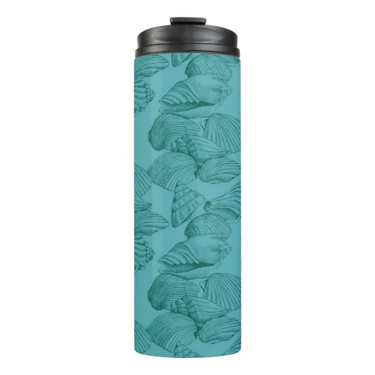 Schelpen in Aqua Thermosbeker (Voorkant)