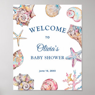 Schelpen Kust Baby Shower Welkom  Poster