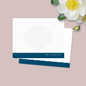 Schelpen met marineblauwe band familiebureauartike notitiekaartje