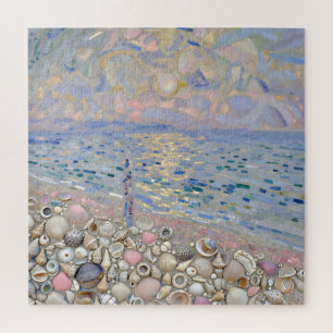 Schelpen Mozaïek Strand Horizon Gloed Legpuzzel