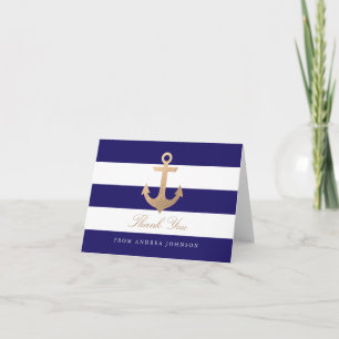 Schelpen Navy Dank Je Bedankkaart