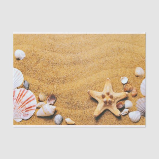 Schelpen op het strand tissuepapier (Voorkant)