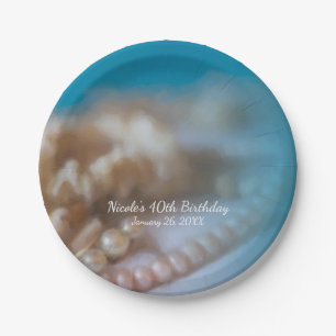 Schelpen & Parels Elegant Geschilderde Strand Bord