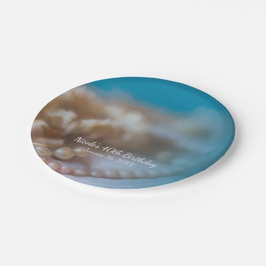 Schelpen & Parels Elegant Geschilderde Strand Bord (Gekanteld)