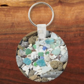 Schelpen Strand Oceaan Kustsleutelhanger Zee Glas Sleutelhanger (Voorkant)