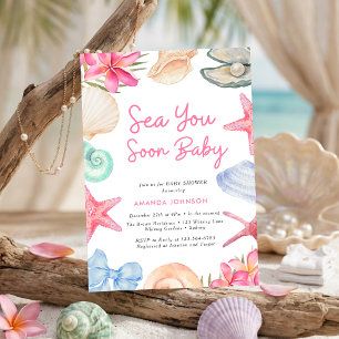 Schelpen Strand Zie je snel Baby Shower Kaart
