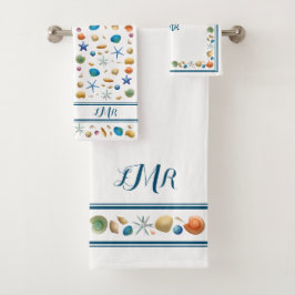 ***Schelpen & Strepen Badhanddoek Set Bad Handdoek