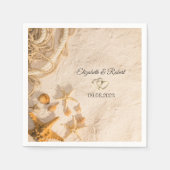 Schelpen Touw Zand Bruiloft Servet (Voorkant)