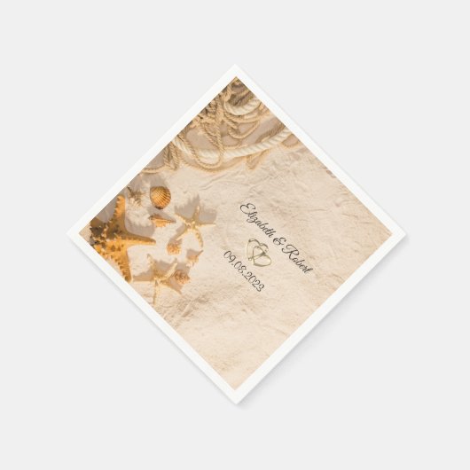 Schelpen Touw Zand Bruiloft Servet (Hoek)