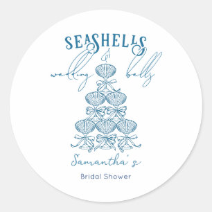 Schelpen & Trouwbellen Bachelorette-feestje Ronde Sticker