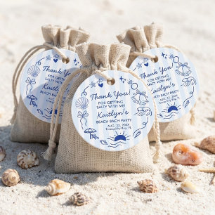 Schelpen & Trouwbellen Strand Bruiloftsfeest voor Bedankjes Labels