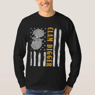 Schelpen vissen Patriotische Amerikaanse Vlag Clam T-shirt