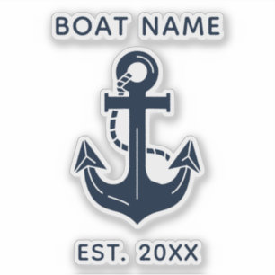 Schelpenblauw Aangepaste Bootnaam Sticker