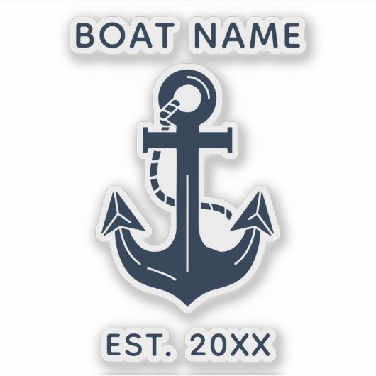 Schelpenblauw Aangepaste Bootnaam Sticker (Voorkant)