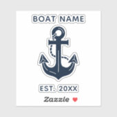 Schelpenblauw Aangepaste Bootnaam Sticker (Vel)