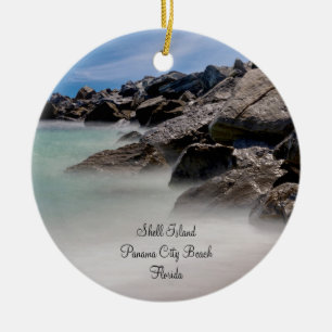 Schelpeneiland Rotsen en Golven Cirkel Ornament