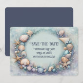 Schelpenkrans Save the Date uitnodiging (Voorkant / Achterkant)