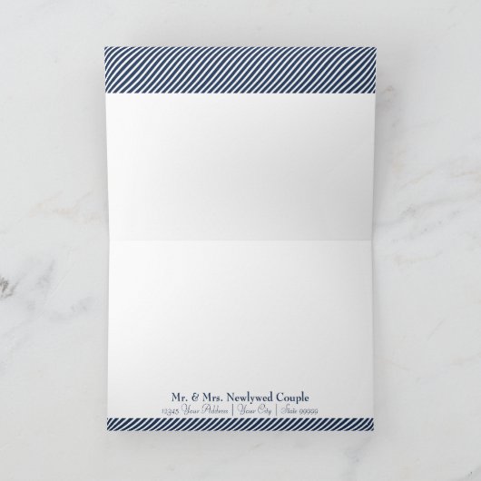 Schelphank Boot Diagonale Strepen Draaikolk Modern Bedankkaart (Binnen)