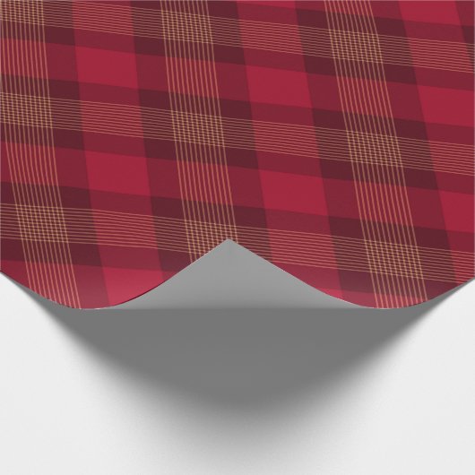 Schelpige rode wijn gouddiagonaal patroon cadeaupapier (Hoek)