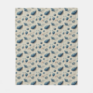 Schelpjes Op Frans Script Parchment Fleece Deken
