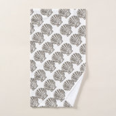 schelpschelp steelt bruin wit patroon bad handdoek (Handdoek)