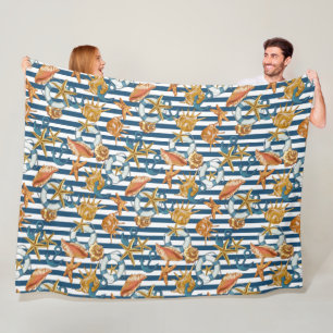 Schelpschelpen van de zee van het type Stripe Mari Fleece Deken