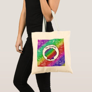 Schelpvissenpatroon aan één zijde tote bag