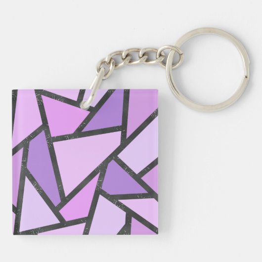 Scheluwen van lila gekleurd glas sleutelhanger (Achterkant)