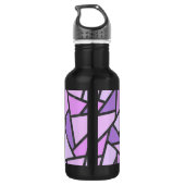 Scheluwen van lila gekleurd glas waterfles  (Achterkant)