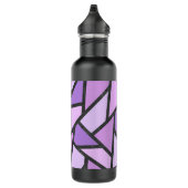 Scheluwen van lila gekleurd glas waterfles  (Rechts)