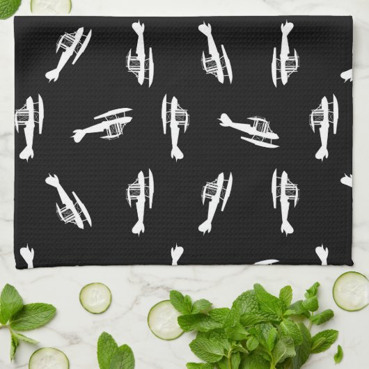 Scheluwvliegtuigen met wieltjes afdrukken Patroono Theedoek (Gevouwen)