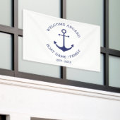 Schelvisanker Welkom aan boord Aangepaste bootnaam Spandoek (Buitenkant Gebouw)