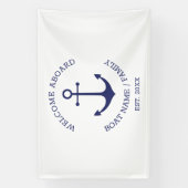 Schelvisanker Welkom aan boord Aangepaste bootnaam Spandoek (Verticaal)