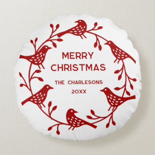 Schelvische krans gepersonaliseerd Kerstmis Rond Kussen