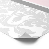 Schema 10 tabellen Roze grijze Damask Poster (Hoek)