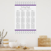 Schema 12 Tabellen 96 Guest Plum Grey Chevron Poster (Keuken)