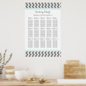 Schema 15 Tabel 150 Guest Blue Gray Chevron Poster (Keuken)