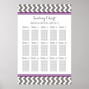 Schema 15 Tabel 150 Guest Plum Grey Chevron Poster