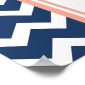 Schema 8 Tabellen Coral Blue Chevron Poster (Hoek)