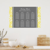 Schema 8 Tables Geel grijs Damascus Poster (Keuken)