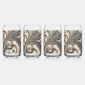 Schéma floral brillant avec pierre de gemme (Dos)