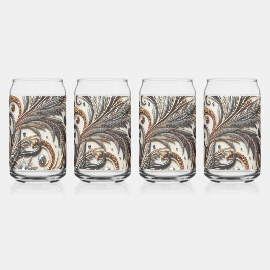 Schéma floral brillant avec pierre de gemme (Dos)